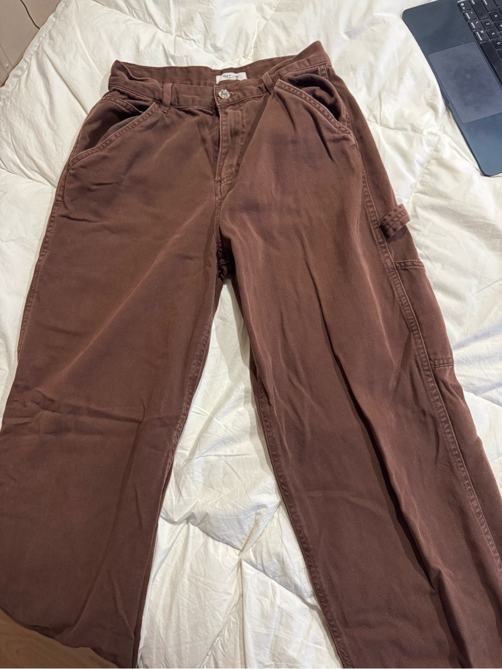 Garage Chocolate Brown Wide-Leg Jeans